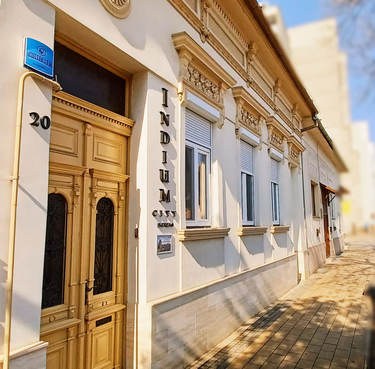 The facade of Indium City Panzió in Eger