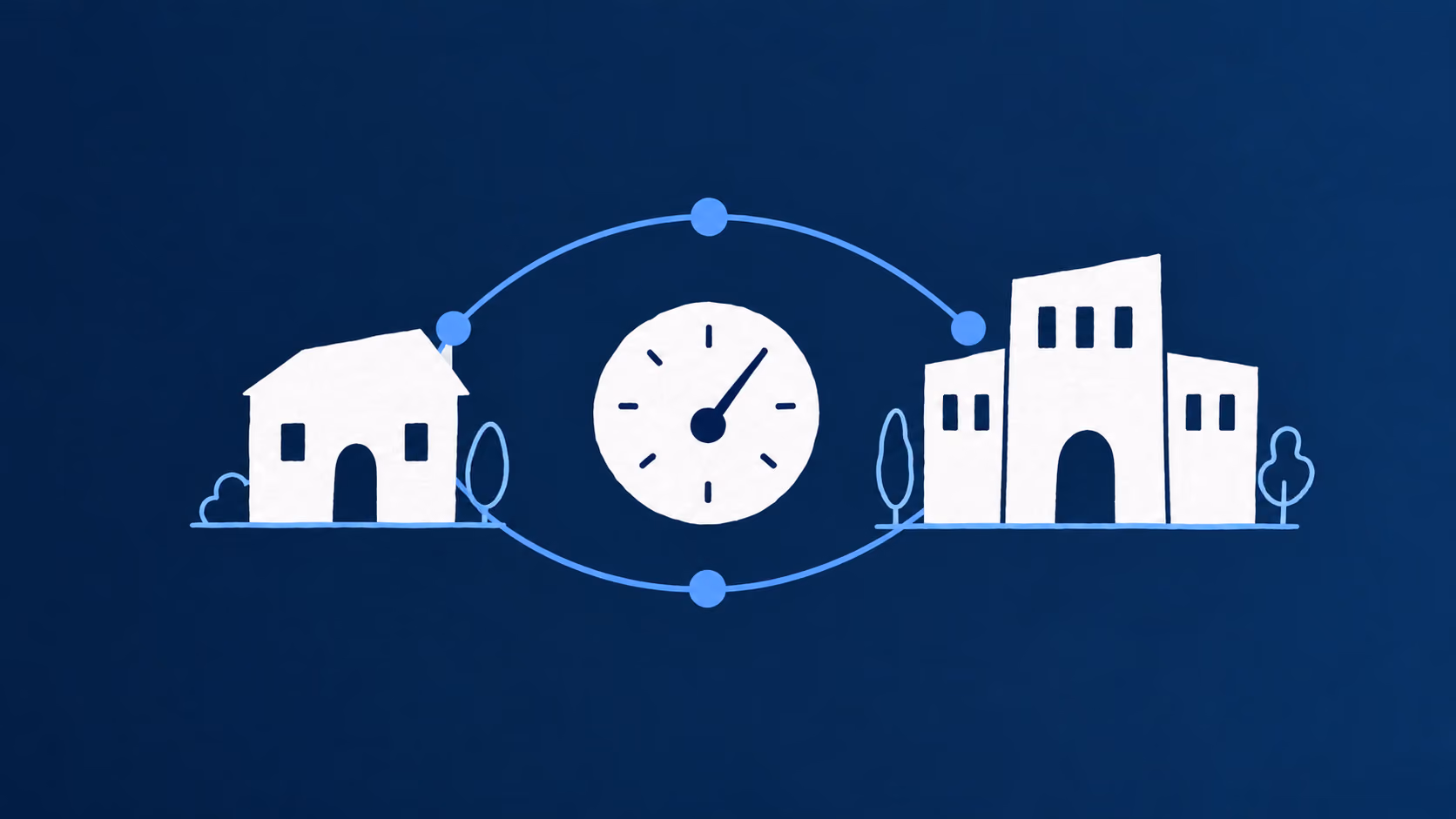 A small guesthouse and a larger hotel connected through a clock, illustrating that pricing workload is not determined by room count alone